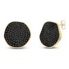 Thumbnail Image 2 of Pnina Tornai Black Multi-Diamond Wavy Circle Stud Earrings 1-1/4 ct tw 14K Yellow Gold