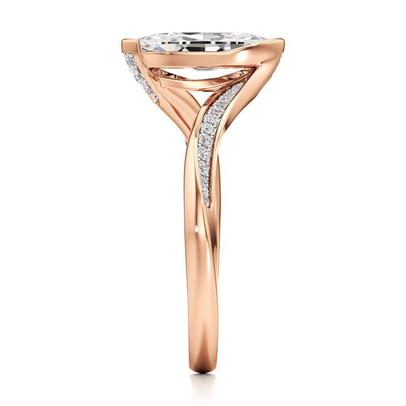 Main Image 3 of J'Lure Moval Old-Cut Lab-Grown Diamond Bypass Engagement Ring 1-1/6 ct tw 18K Rose Gold