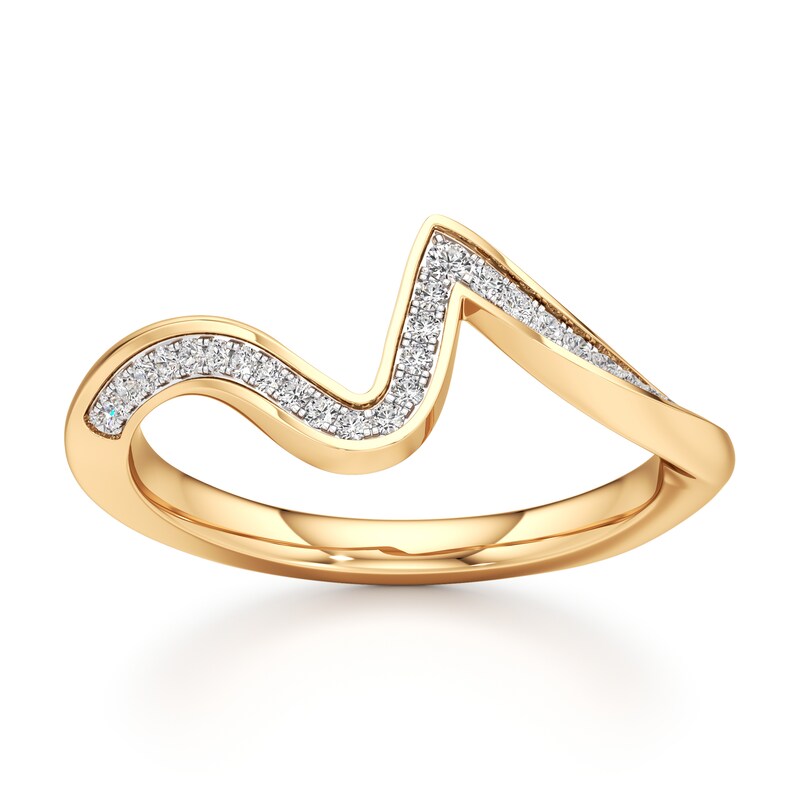 Main Image 1 of J'Lure Lab-Grown Diamond Contour Wedding Band 1/6 ct tw 18K Yellow Gold