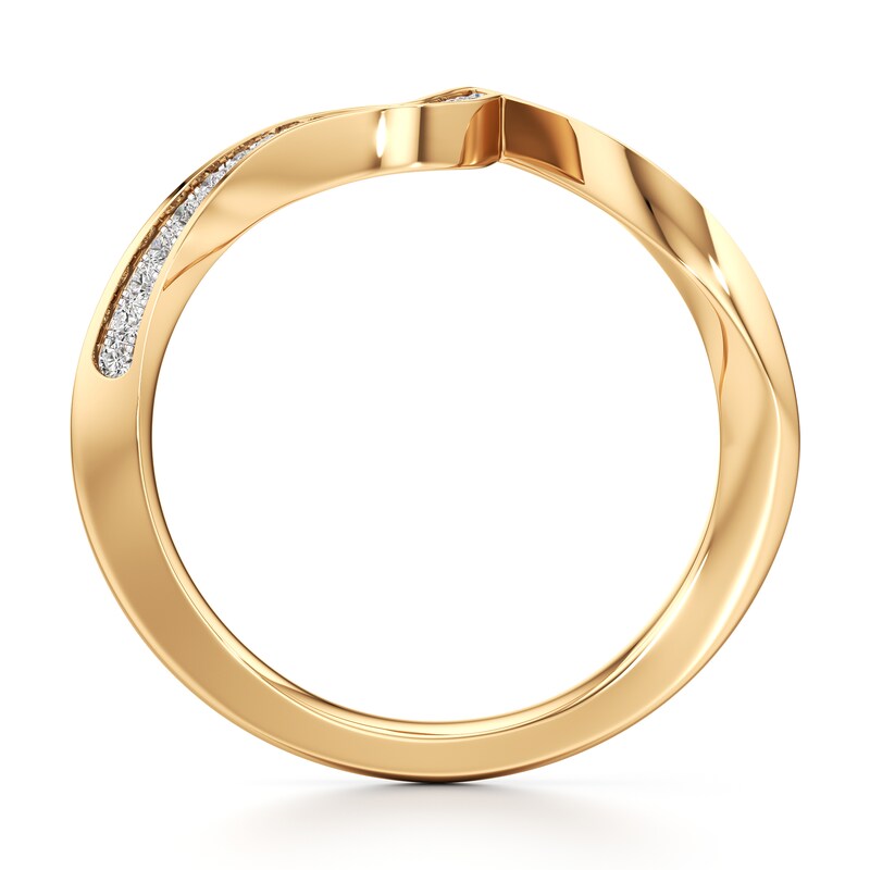 Main Image 2 of J'Lure Lab-Grown Diamond Contour Wedding Band 1/6 ct tw 18K Yellow Gold