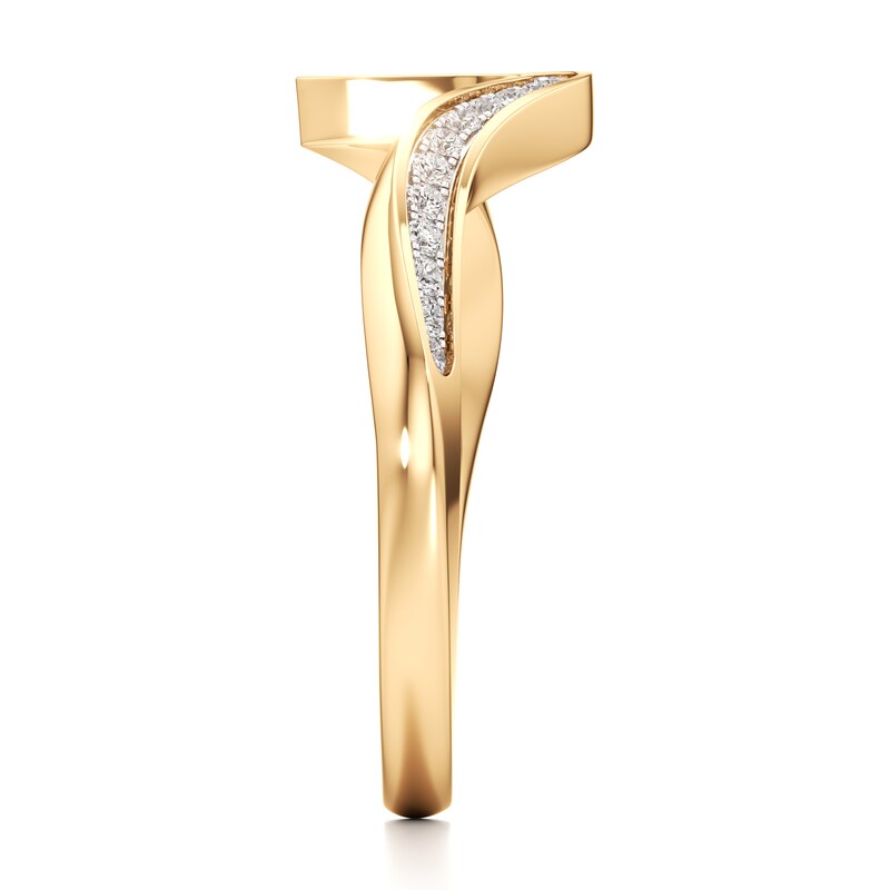 Main Image 3 of J'Lure Lab-Grown Diamond Contour Wedding Band 1/6 ct tw 18K Yellow Gold