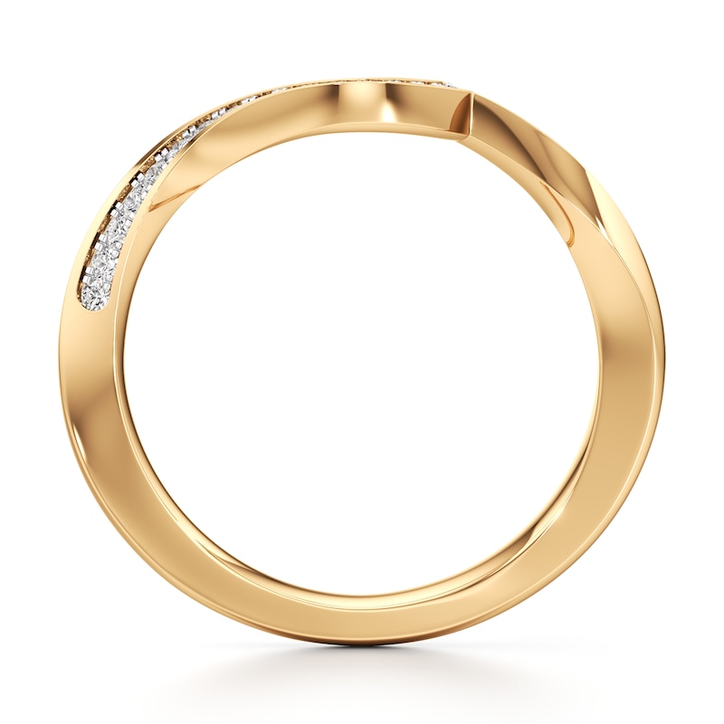 Main Image 2 of J'Lure Lab-Grown Diamond Contour Wedding Band 1/6 ct tw 18K Yellow Gold