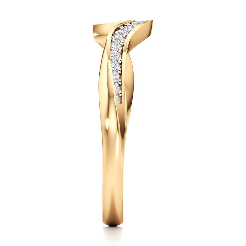 Main Image 3 of J'Lure Lab-Grown Diamond Contour Wedding Band 1/6 ct tw 18K Yellow Gold