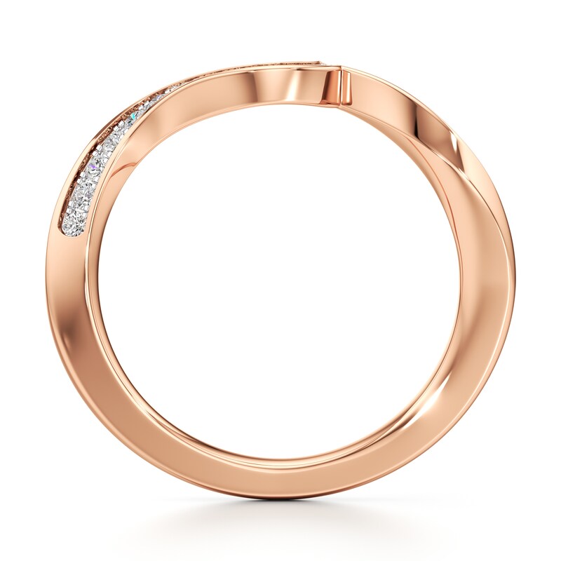 Main Image 2 of J'Lure Lab-Grown Diamond Contour Wedding Band 1/5 ct tw 18K Rose Gold