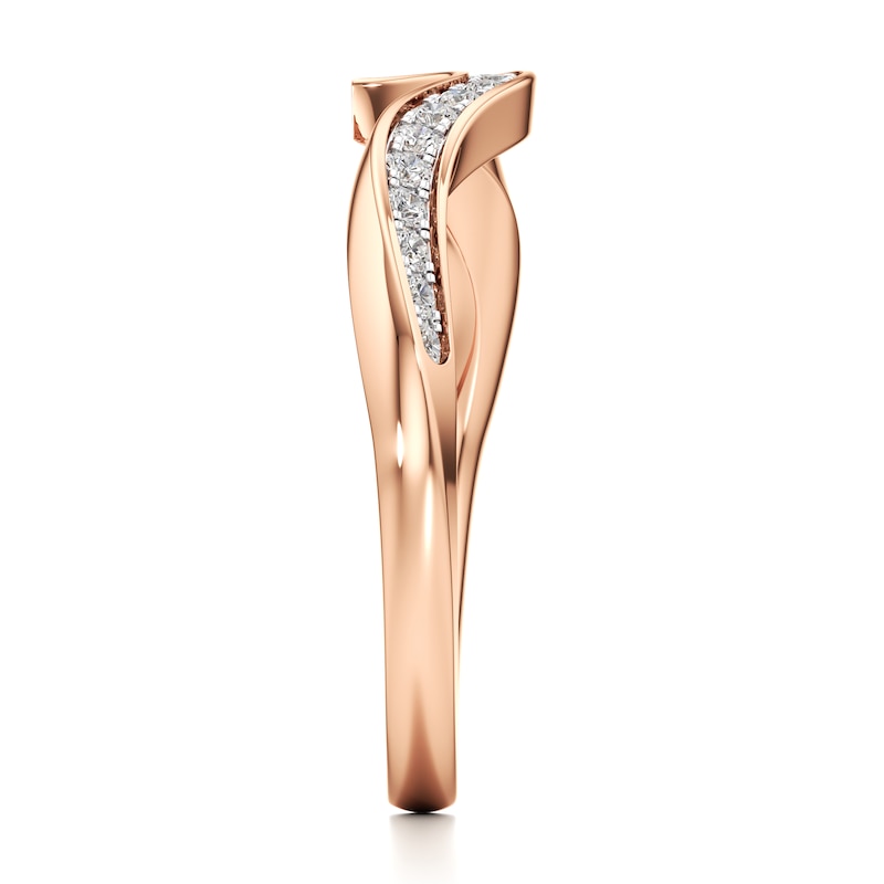 Main Image 3 of J'Lure Lab-Grown Diamond Contour Wedding Band 1/5 ct tw 18K Rose Gold