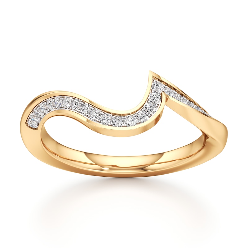 Main Image 1 of J'Lure Lab-Grown Diamond Contour Wedding Band 1/5 ct tw 18K Yellow Gold