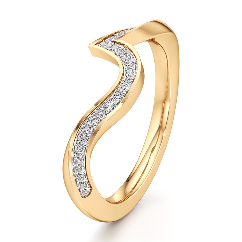 Main Image 4 of J'Lure Lab-Grown Diamond Contour Wedding Band 1/5 ct tw 18K Yellow Gold