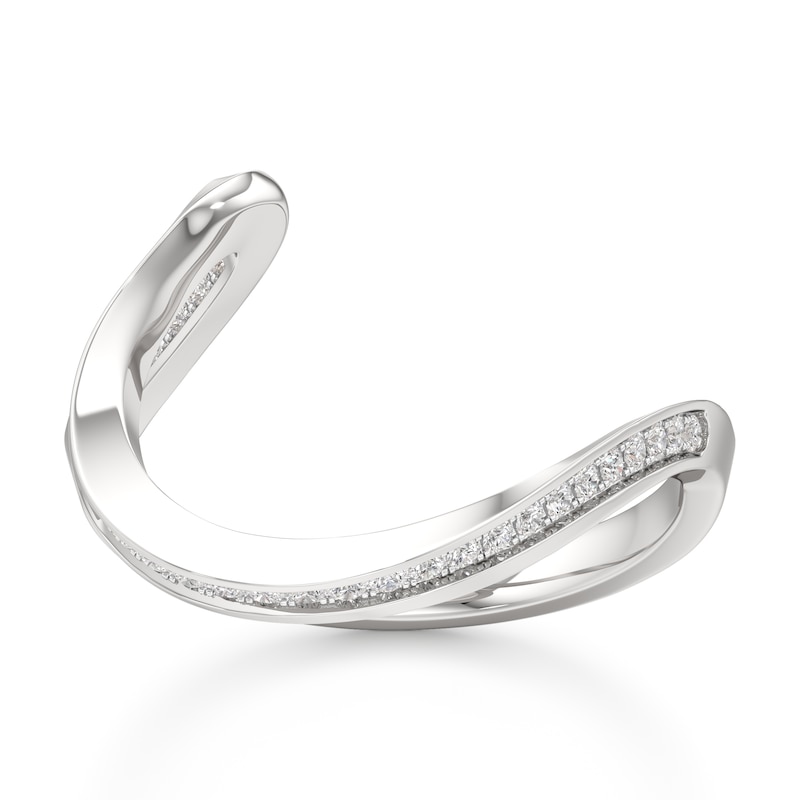 Main Image 1 of J'Lure Lab-Grown Diamond Contour Wedding Band 1/6 ct tw 18K White Gold
