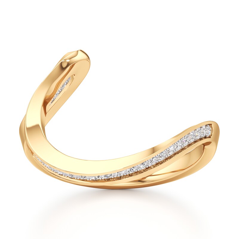 Main Image 1 of J'Lure Lab-Grown Diamond Contour Wedding Band 1/6 ct tw 18K Yellow Gold