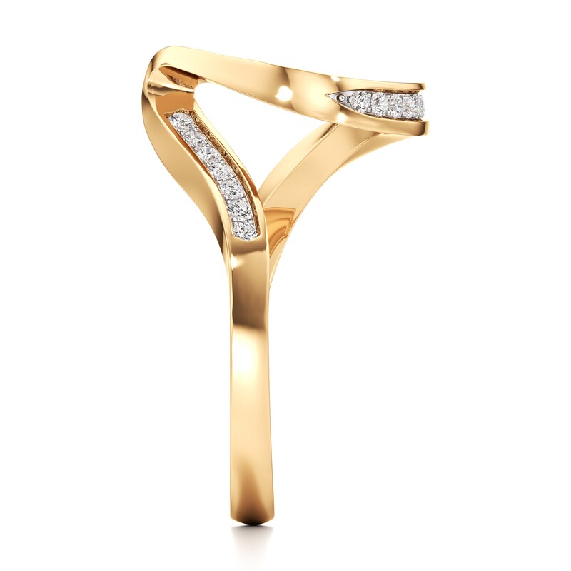 Main Image 3 of J'Lure Lab-Grown Diamond Contour Wedding Band 1/6 ct tw 18K Yellow Gold