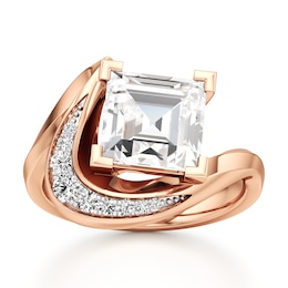 J'Lure Carre Step-Cut Lab-Grown Diamond Engagement Ring 3 ct tw 18K Rose Gold