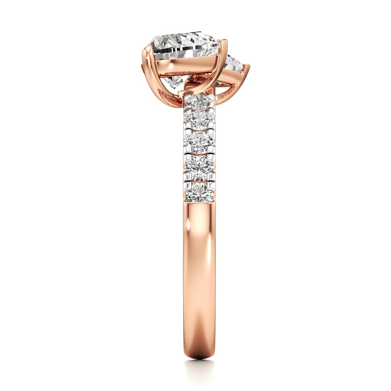 Main Image 3 of J'Lure Heart Brilliant-Cut Two-Stone Lab-Grown Diamond Engagement Ring 1-3/4 ct tw 18K Rose Gold