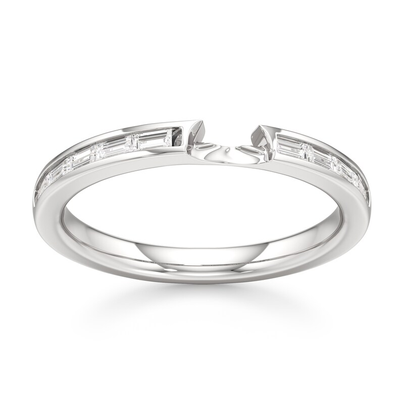Main Image 1 of J'Lure Baguette-Cut Lab-Grown Diamond Contour Wedding Band 3/8 ct tw 18K White Gold
