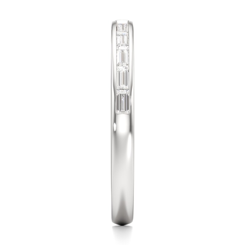 Main Image 3 of J'Lure Baguette-Cut Lab-Grown Diamond Contour Wedding Band 3/8 ct tw 18K White Gold