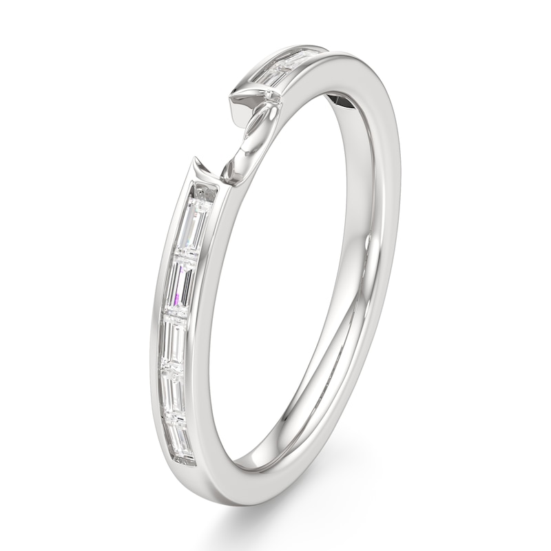 Main Image 4 of J'Lure Baguette-Cut Lab-Grown Diamond Contour Wedding Band 3/8 ct tw 18K White Gold