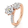 Thumbnail Image 4 of J'Lure Octagon Step-Cut Two-Stone Lab-Grown Diamond Engagement Ring 3-1/3 ct tw 18K Rose Gold
