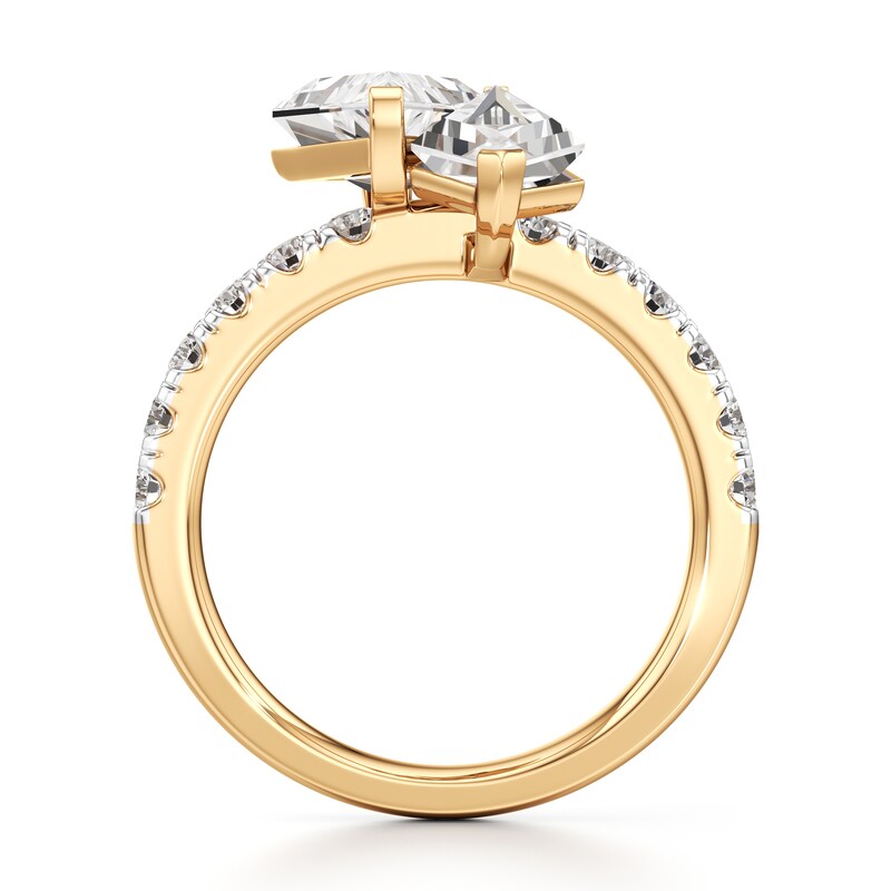 Main Image 2 of J'Lure Kite Step-Cut Two-Stone Lab-Grown Diamond Engagement Ring 4-3/4 ct tw 18K Yellow Gold
