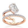 Thumbnail Image 1 of J'Lure Imperial-Emerald Step-Cut Lab-Grown Diamond Spiral Engagement Ring 1-3/8 ct tw 18K Rose Gold