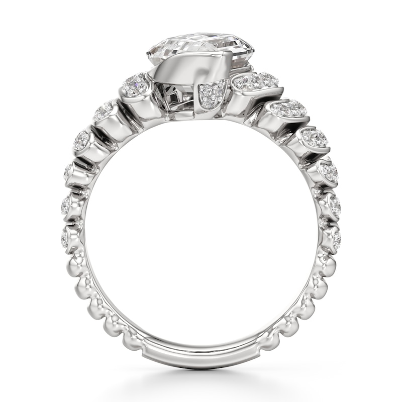 Main Image 2 of J'Lure Leaf Step-Cut Lab-Grown Diamond Engagement Ring 3-1/2 ct tw 18K White Gold