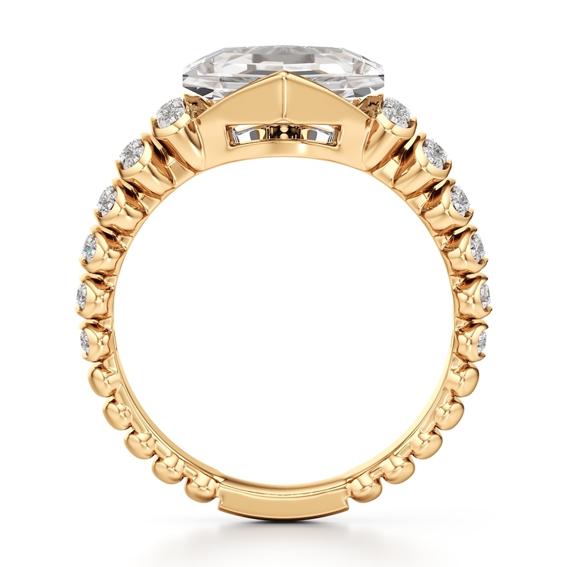 Main Image 2 of J'Lure Hexagon Portrait-Cut Lab-Grown Diamond Engagement Ring 3-3/8 ct tw 18K Yellow Gold