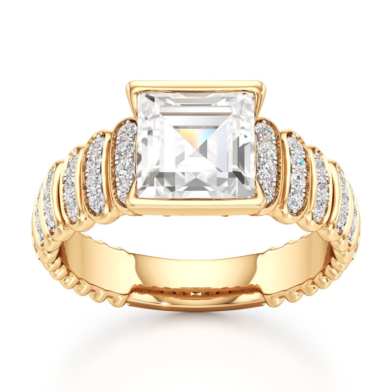 Main Image 1 of J'Lure Carre Step-Cut Lab-Grown Diamond Engagement Ring 2-1/3 ct tw 18K Yellow Gold