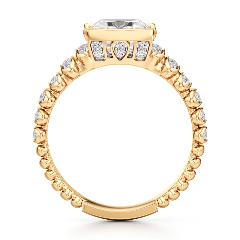 Main Image 2 of J'Lure Carre Step-Cut Lab-Grown Diamond Engagement Ring 2-1/3 ct tw 18K Yellow Gold