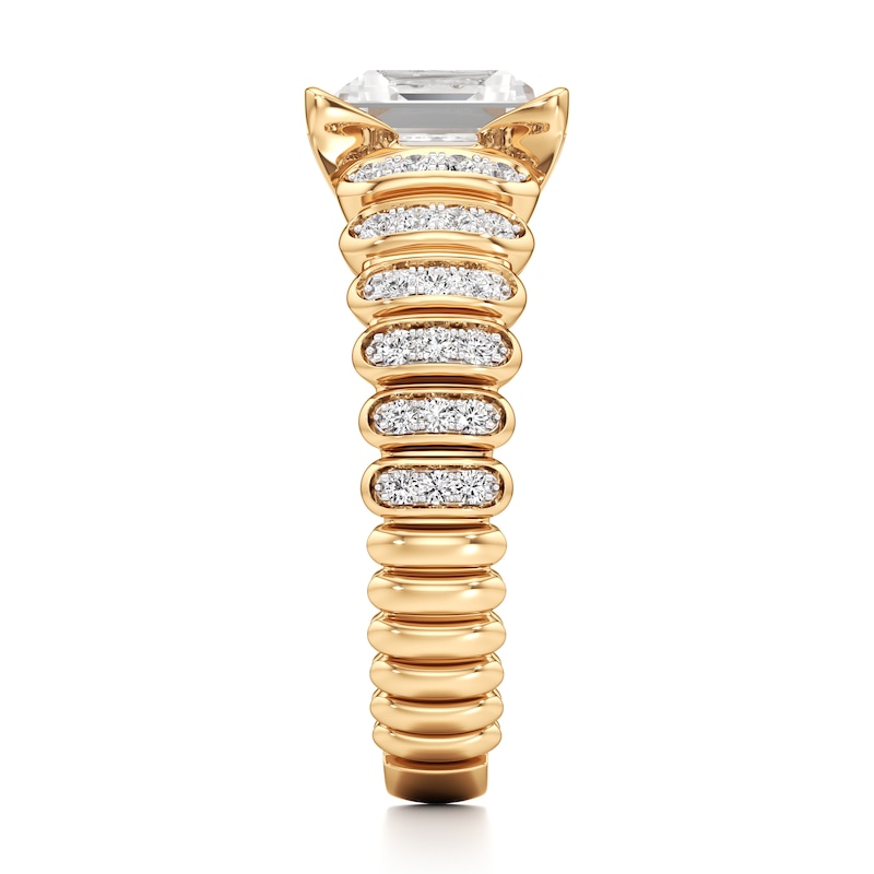 Main Image 3 of J'Lure Carre Step-Cut Lab-Grown Diamond Engagement Ring 2-1/3 ct tw 18K Yellow Gold