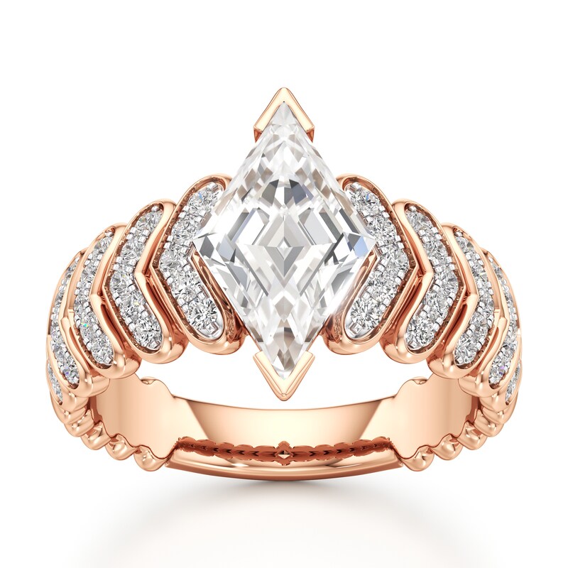 Main Image 1 of J'Lure Lozenge Step-Cut Lab-Grown Diamond Engagement Ring 2-3/8 ct tw 18K Rose Gold