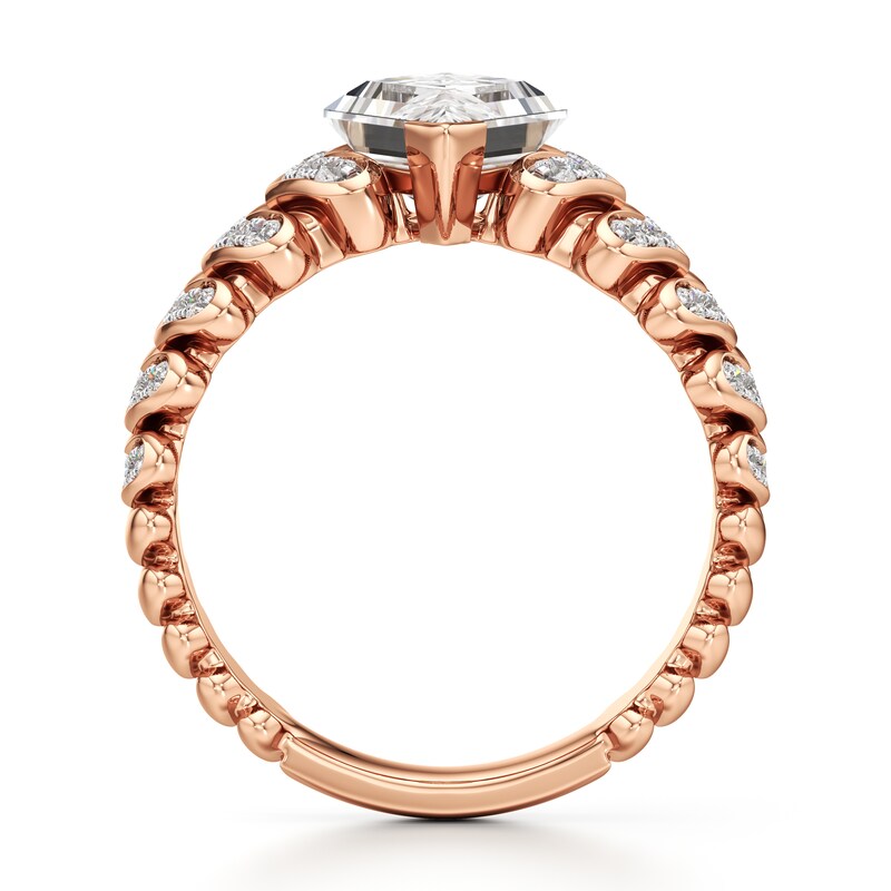 Main Image 2 of J'Lure Lozenge Step-Cut Lab-Grown Diamond Engagement Ring 2-3/8 ct tw 18K Rose Gold