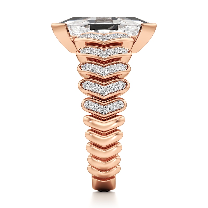Main Image 3 of J'Lure Lozenge Step-Cut Lab-Grown Diamond Engagement Ring 2-3/8 ct tw 18K Rose Gold