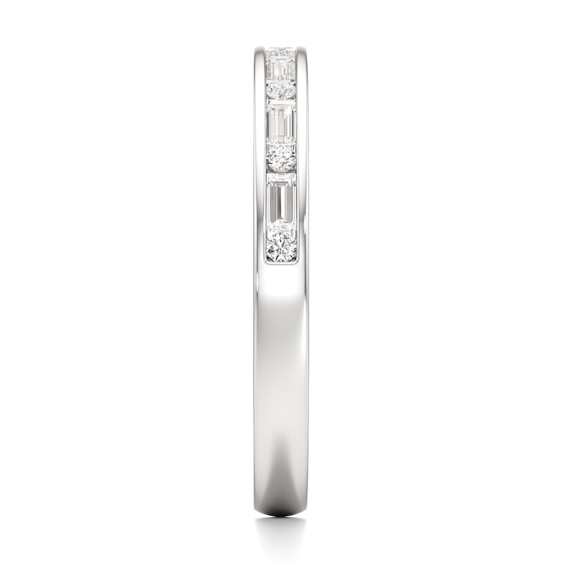 Main Image 3 of J'Lure Baguette & Round-Cut Lab-Grown Diamond Wedding Band 1/3 ct tw 18K White Gold