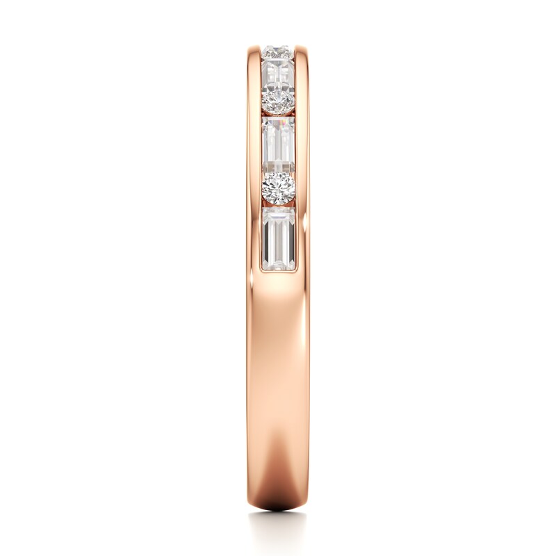 Main Image 3 of J'Lure Baguette & Round-Cut Lab-Grown Diamond Wedding Band 3/8 ct tw 18K Rose Gold