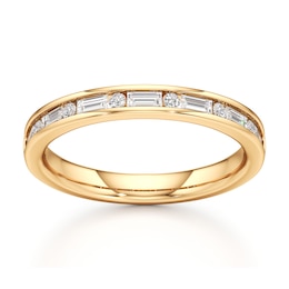 J'Lure Baguette & Round-Cut Lab-Grown Diamond Wedding Band 3/8 ct tw 18K Yellow Gold