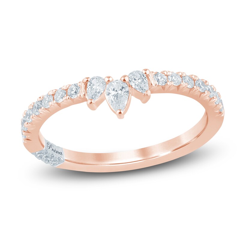 Main Image 1 of Pnina Tornai Pear-Shaped & Round-Cut Diamond Contour Anniversary Ring 3/8 ct tw 14K Rose Gold