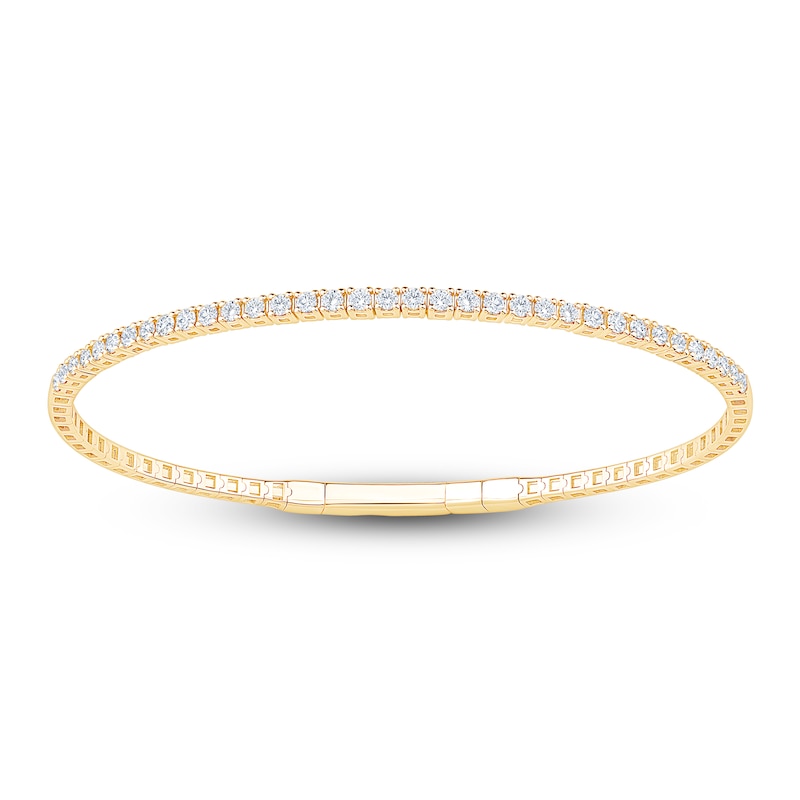 Main Image 1 of Lab-Grown Diamond Flex Bangle Bracelet 1 ct tw 14K Yellow Gold