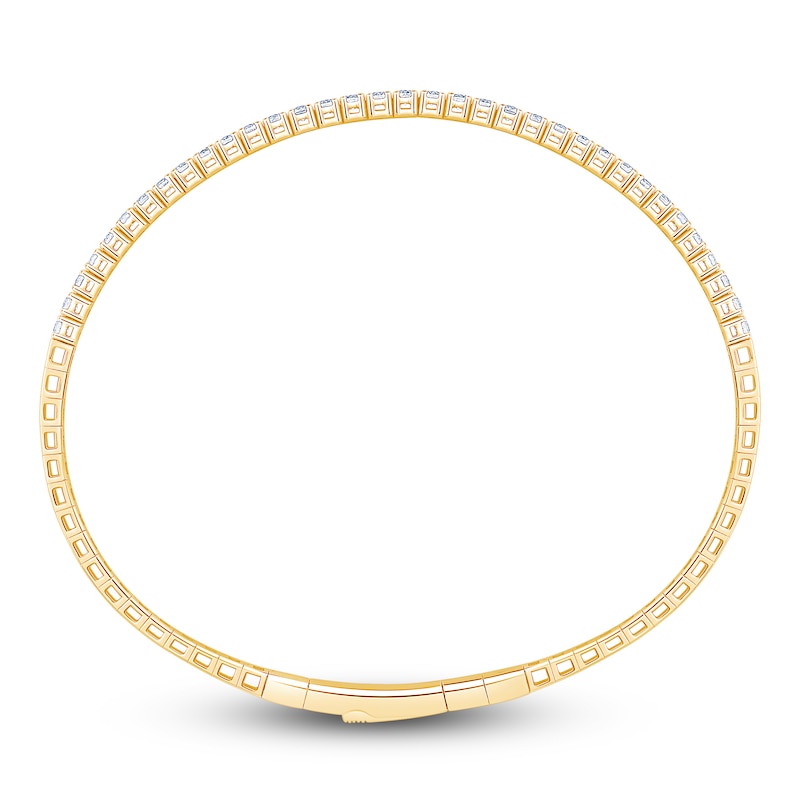 Main Image 2 of Lab-Grown Diamond Flex Bangle Bracelet 1 ct tw 14K Yellow Gold