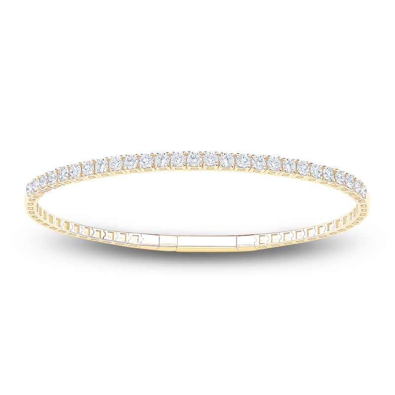 Main Image 1 of Lab-Grown Diamond Flex Bangle Bracelet 2 ct tw 14K Yellow Gold