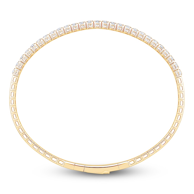 Main Image 2 of Lab-Grown Diamond Flex Bangle Bracelet 2 ct tw 14K Yellow Gold