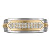 Thumbnail Image 3 of Men's Diamond Ring 1/4 ct tw Sterling Silver & 14K Yellow Gold