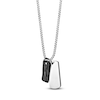 Thumbnail Image 2 of Men's Hammered & Smooth Double Dog Tag Necklace Stainless Steel & Black Ion Plating 22"