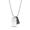 Thumbnail Image 3 of Men's Hammered & Smooth Double Dog Tag Necklace Stainless Steel & Black Ion Plating 22"