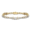 Thumbnail Image 1 of J'Lure Imperial Emerald Step-Cut & Multi-Shape Lab-Grown Diamond Bracelet 8-7/8 ct tw 14K Yellow Gold 7"
