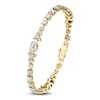 Thumbnail Image 2 of J'Lure Imperial Emerald Step-Cut & Multi-Shape Lab-Grown Diamond Bracelet 8-7/8 ct tw 14K Yellow Gold 7"