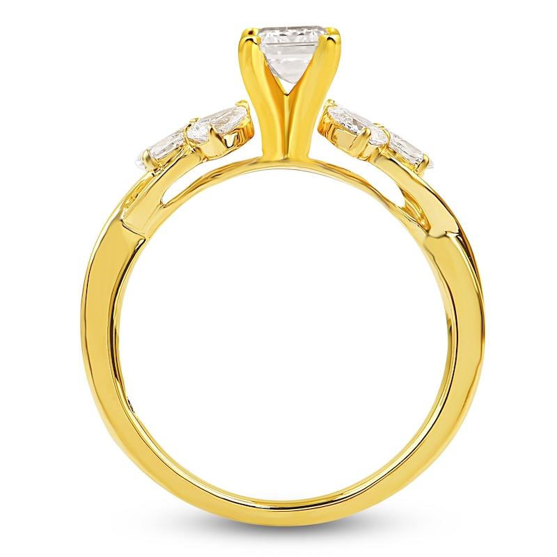 Main Image 2 of Storied Diamond Desert Sands of Eternity Emerald-Cut Engagement Ring 1-5/8 ct tw 18K Yellow Gold