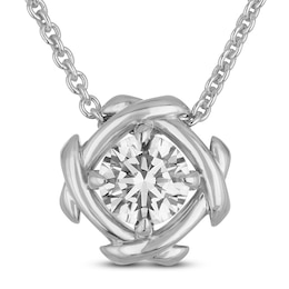 Unspoken Diamond Solitaire Necklace 1-1/2 ct tw 14K White Gold 18" (I1/I)