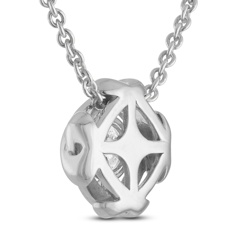 Main Image 3 of Unspoken Diamond Solitaire Necklace 1-1/2 ct tw 14K White Gold 18" (I1/I)