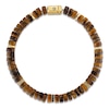 Thumbnail Image 2 of 1933 by Esquire Men's Natural Tiger's Eye Quartz Bead & Black Spinel Bracelet 14K Yellow Gold-Plated Sterling Silver 8.5"