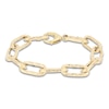 Thumbnail Image 1 of Italia D'Oro Textured Paperclip Chain Bracelet 9mm Hollow 14K Yellow Gold 7.75"