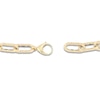 Thumbnail Image 3 of Italia D'Oro Textured Paperclip Chain Bracelet 9mm Hollow 14K Yellow Gold 7.75"