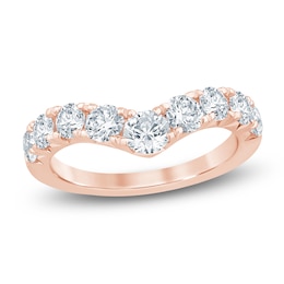 Lab-Grown Diamond Graduated Chevron Anniversary Ring 1-1/2 ct tw 14K Rose Gold